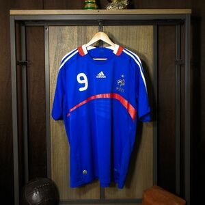 France 2007/2008 Home Jersey – Karim Benzema #9 – XL – Blue Adidas – MPN: 620139
